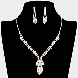 Marquise Stone Accented Rhinestone Necklace