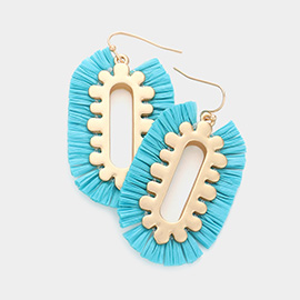 Raffia Trimmed Dangle Earrings