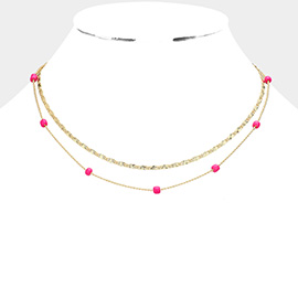 Bead Station Double Layered Necklace