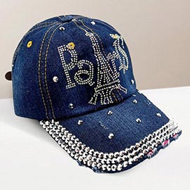 Bling 'Paris' Message Baseball Cap