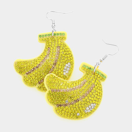 Felt Back Bling Banana Dangle Earrings