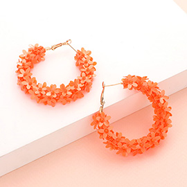 Flower Cluster Hoop Earrings