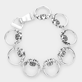 Metal Claddagh Link Magnetic Bracelet