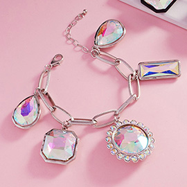 Geometric Multi Stone Station Bracelet