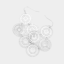 Geometric Metal Disc Link Dangle Earrings