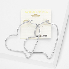 Metal Heart Hoop Earrings