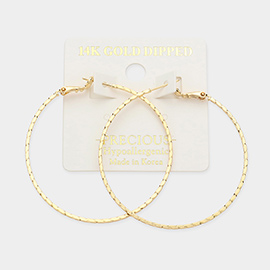 14K Gold Dipped 2 Inch Metal Hoop Earrings