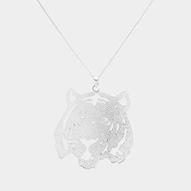 Tiger Face Filigree Pendant Necklace