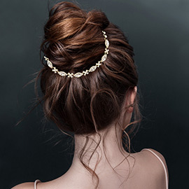 Marquise Stone Accented Bun Wrap Headpiece