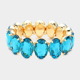 Oval Stone Stretch Evening Bracelet