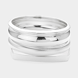 4PCS - Metal Bangle Bracelets