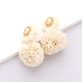 Raffia Ball Dangle Earrings