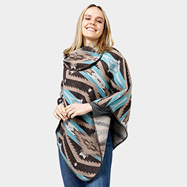 Aztec Patterned Poncho