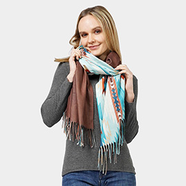 Aztec Patterned Scarf / Poncho