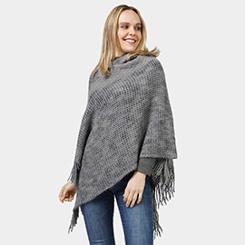 Knit Hooded Poncho