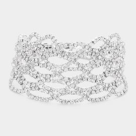 Rhinestone Pave Evening Bracelet