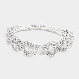 CZ Marquise Teardrop Stone Accented Evening Bracelet