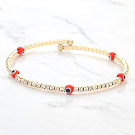 Evil Eye Pointed Rhinestone Bracelet