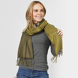 Reversible Solid Shawl Oblong Scarf