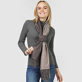 Reversible Solid Shawl Oblong Scarf