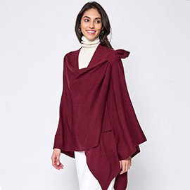 Shoulder Strap Solid Ruana Poncho