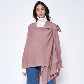 Shoulder Strap Solid Ruana Poncho