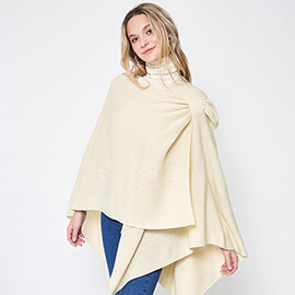 Shoulder Strap Solid Ruana Poncho