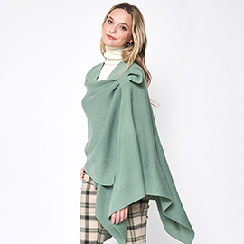 Shoulder Strap Solid Ruana Poncho