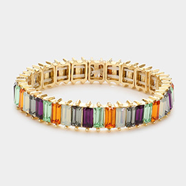 Baguette Stone Stretch Evening Bracelet