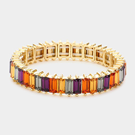 Baguette Stone Stretch Evening Bracelet