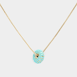 Bead Embellished Ring Pendant Necklace