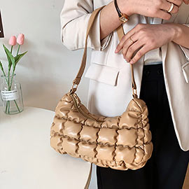 Quilted Puffer Tote / Shoulder Bag