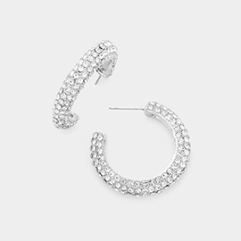 CZ Embellished Hoop Earrings