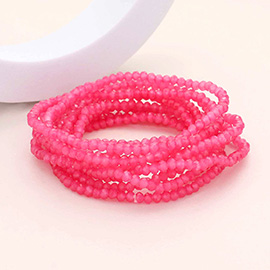 10PCS - Faceted Beaded Multi Layered Stretch Bracelets