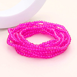 10PCS - Faceted Beaded Multi Layered Stretch Bracelets