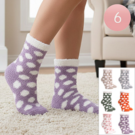 6Pairs - Polka Dot Patterned Luxury Soft Socks