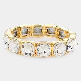 Cushion Square Stone Stretch Evening Bracelet