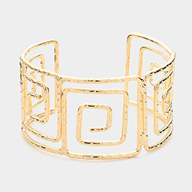 Geometric Swirl Metal Cuff Bracelet