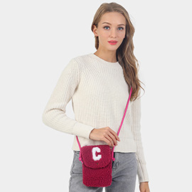 C Monogram Sherpa Crossbody Cellphone Bag