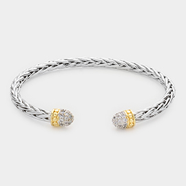 CZ Embellished Tip Cuff Bracelet