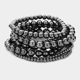 7PCS - Metal Ball Stretch Bracelets