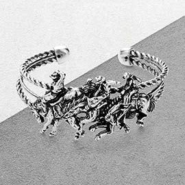 Metal Derby Riding Running Horse Cuff Bracelet