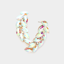 Marquise Stone Cluster Evening Earrings