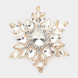 Marquise Stone Cluster Pin Brooch