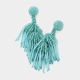 Beaded Tassel Dangle Earrings