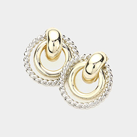 Open Metal Circle Link Earrings