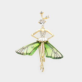 Rhinestone Embellished Fairy Pin Brooch