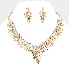 Marquise Stone Cluster Evening Necklace