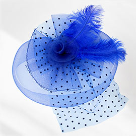 Feather Mesh Flower Fascinator / Headband