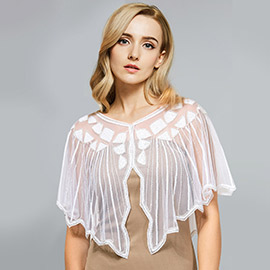 Sequin Embellished Cape Shawl